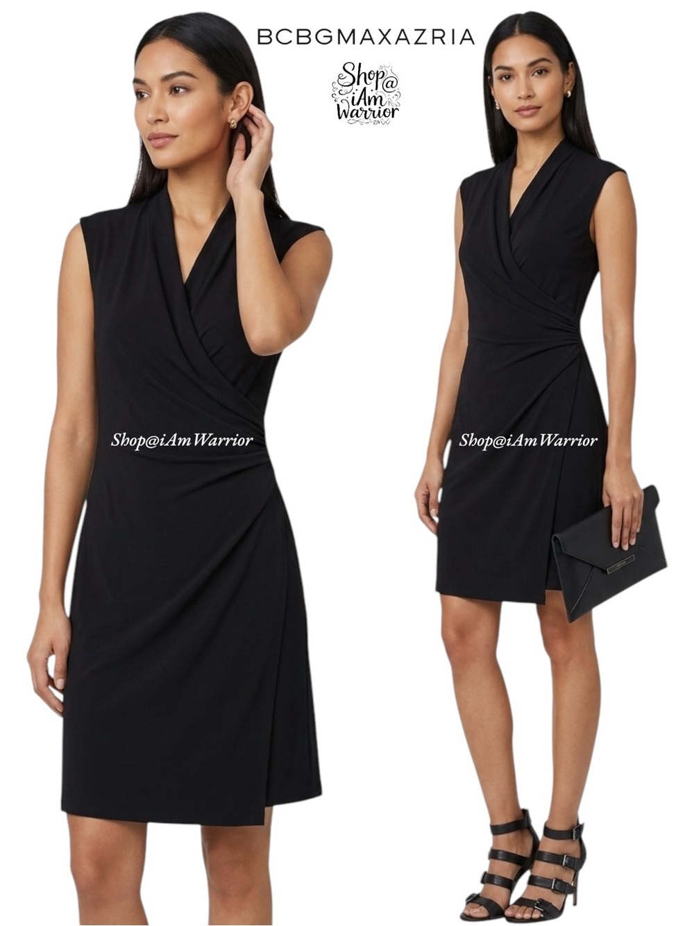 BCBGMaxAzria black matte stretch jersey dress *shop@iamwarrior
